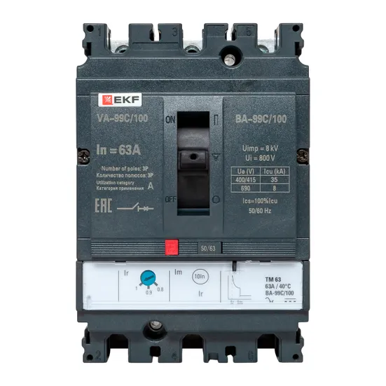 Выключатель автоматический ВА-99C 100/63А 3P 35кА EKF