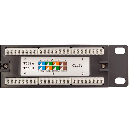 Патч-панель TERACOM 19'' Cat.5E 1U неэкранированная UTP 24 порта RJ-45 110 IDC