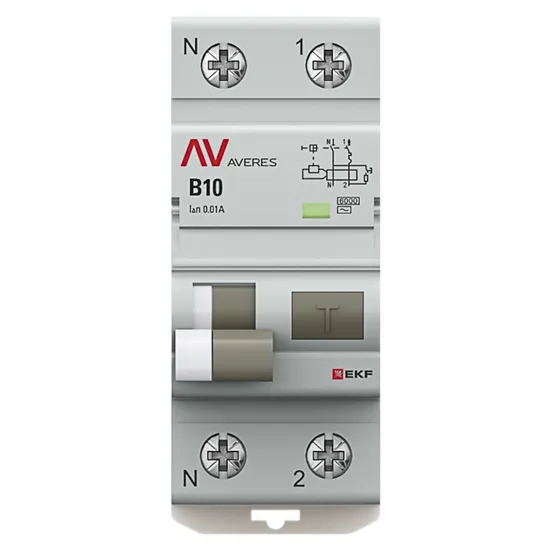 Автоматический выключатель дифференциального тока DVA-6 1P+N 10А (B) 10мА (AC) 6кА EKF AVERES