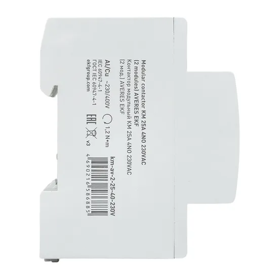 Контактор модульный КМ 25А 4NO 230VAC (2 мод.) AVERES EKF