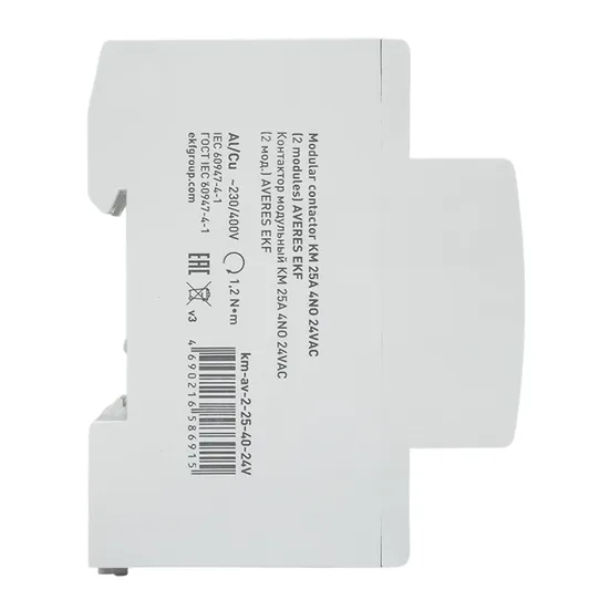 Контактор модульный КМ 25А 4NO 24VAC (2 мод.) AVERES EKF
