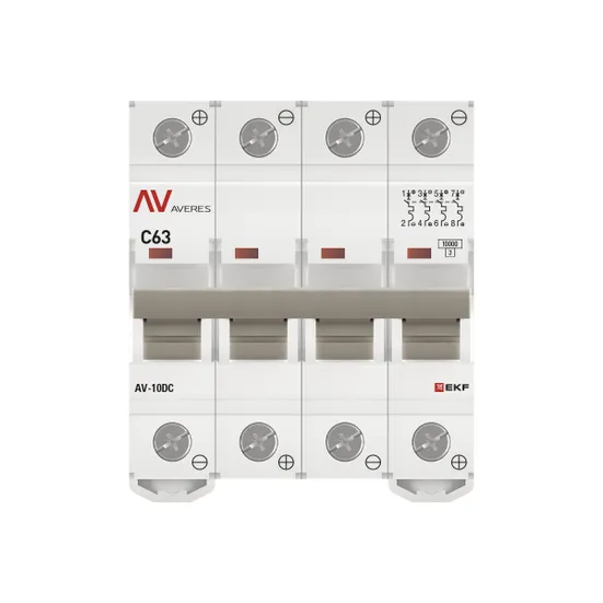 Выключатель автоматический AV-10 DC 4P 63A (C) 10kA EKF AVERES