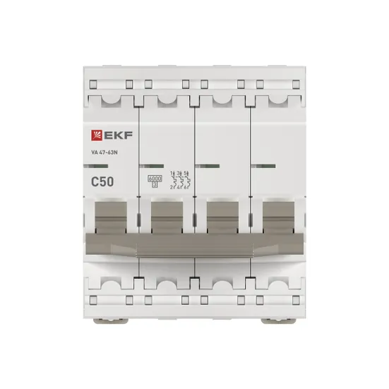 Автоматический выключатель 4P 50А (C) 6кА ВА 47-63N EKF PROxima