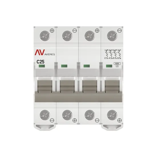 Выключатель автоматический AV-6 DC 4P 25A (C) 6kA EKF AVERES