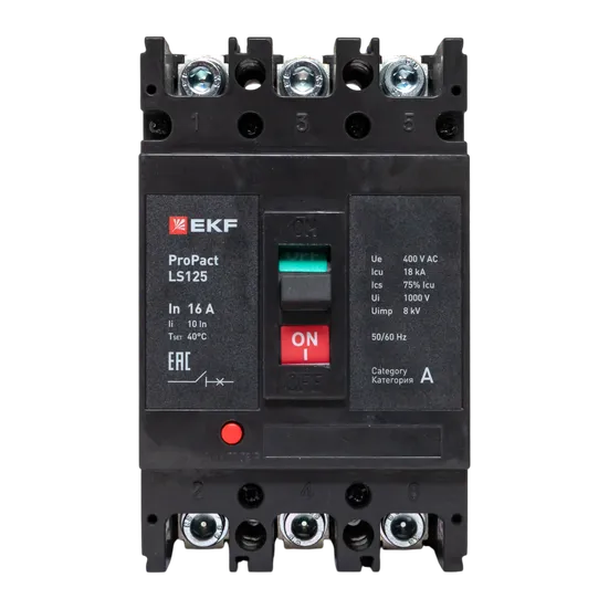 Автоматический выключатель LS125 18кА 3P 16А ProPact EKF