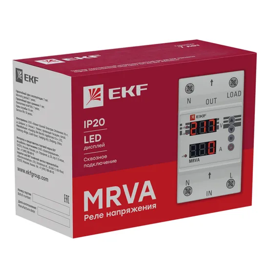 Реле напряжения и тока с дисплеем MRVA 32A EKF PROxima