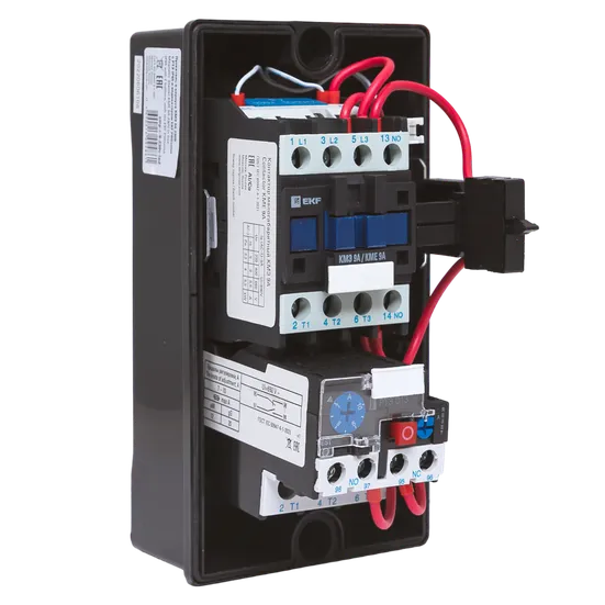 Пускатель в корпусе КМЭ 9А 230В с РТЭ Ir-5,5-8А и индикатором IP65 EKF