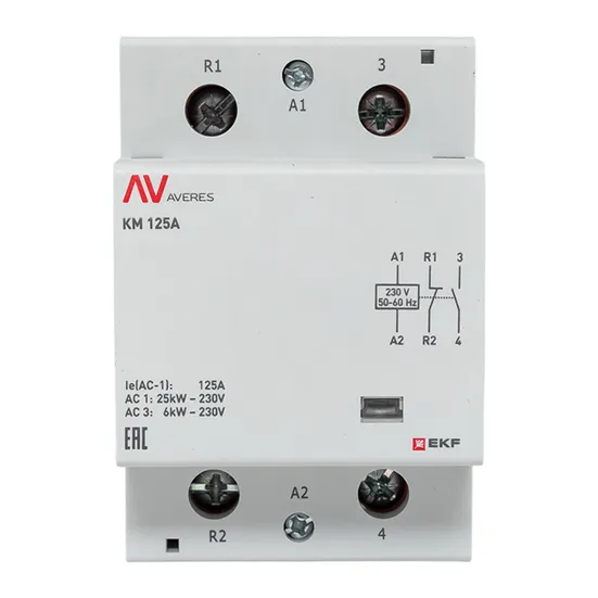 Контактор модульный КМ 125А 1NC+1NO 230VAC (3 мод.) AVERES EKF