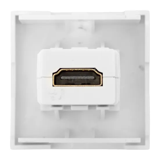 Розетка HDMI, 2 модуля, 1 гнездо, без индикатора, белая EKF