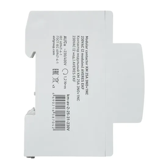 Контактор модульный КМ 25А 3NO+1NC 230VAC (2 мод.) AVERES EKF