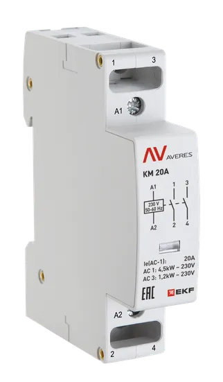 Контактор модульный КМ 20А 2NC 48VAC (1 мод.) AVERES EKF