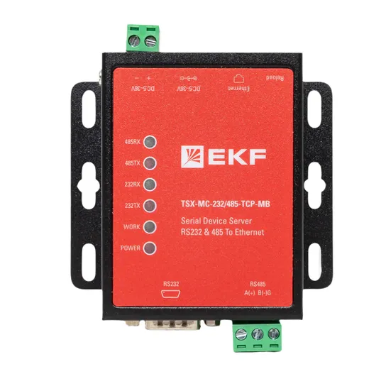 Преобразователь RS-232/485 в Ethernet, Modbus TCP/RTU/ASCII TSX EKF