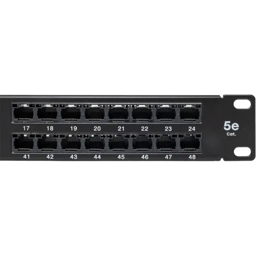 Патч-панель высокой плотности TERACOM PRO 19'' Cat.5E 1U неэкранированная UTP 48 портов RJ-45 Dual IDC с органайзером