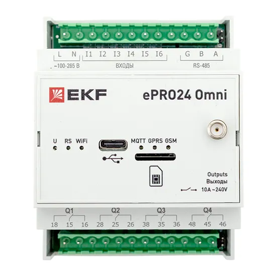 Контроллер удаленного управления 6вх/4вых Wi-Fi GSM 230 В ePRO24 Omni EKF