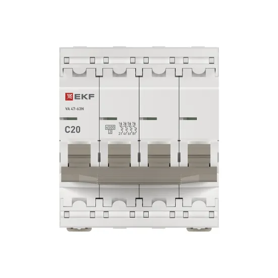 Автоматический выключатель ВА 47-63N 4P 20А (C) 4,5 кА PROXIMA EKF
