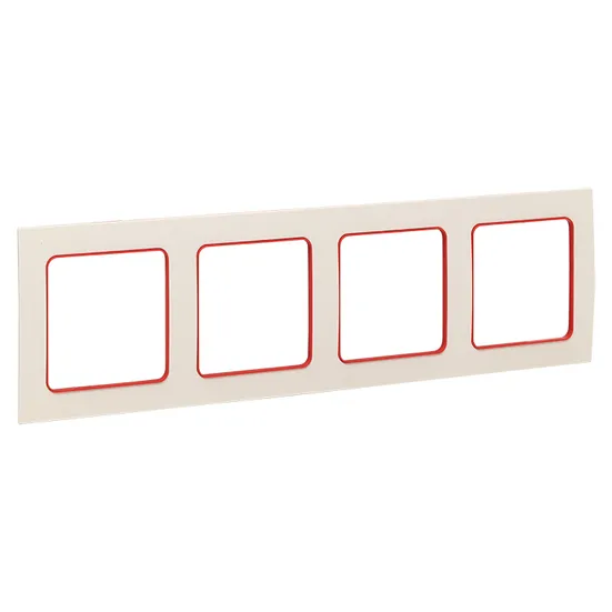 Стокгольм Рамка 4-местная белая с линией цвета красный EKF PROxima