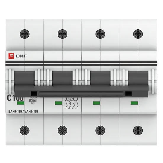 Автоматический выключатель 4P 100А (C) 15кА ВА 47-125 EKF PROxima