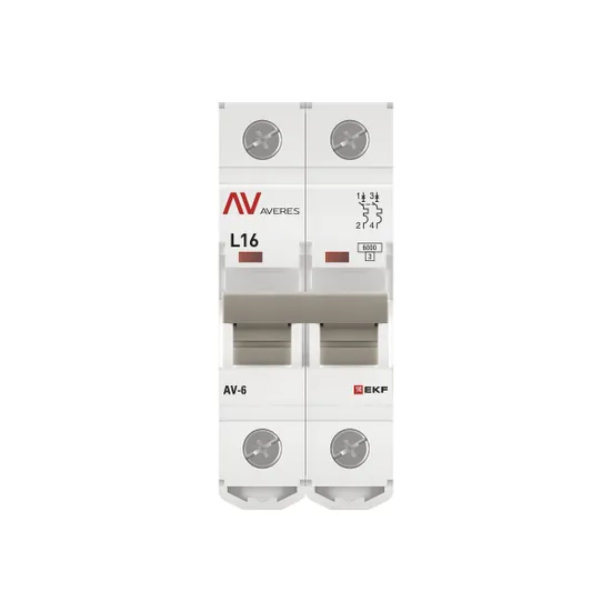 Выключатель автоматический AV-6 2P 16A (L) 6kA EKF AVERES