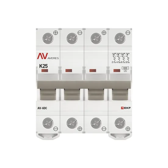 Выключатель автоматический AV-6 DC 4P 25A (K) 6kA EKF AVERES