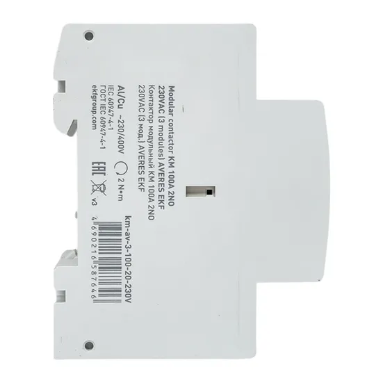 Контактор модульный КМ 100А 2NО 230VAC (3 мод.) AVERES EKF