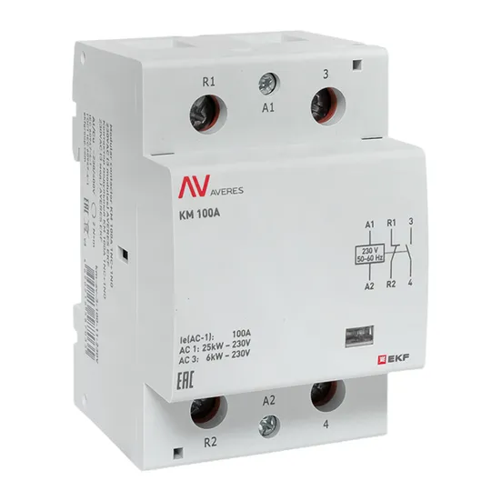 Контактор модульный КМ 100А 1NC+1NO 230VAC (3 мод.) AVERES EKF