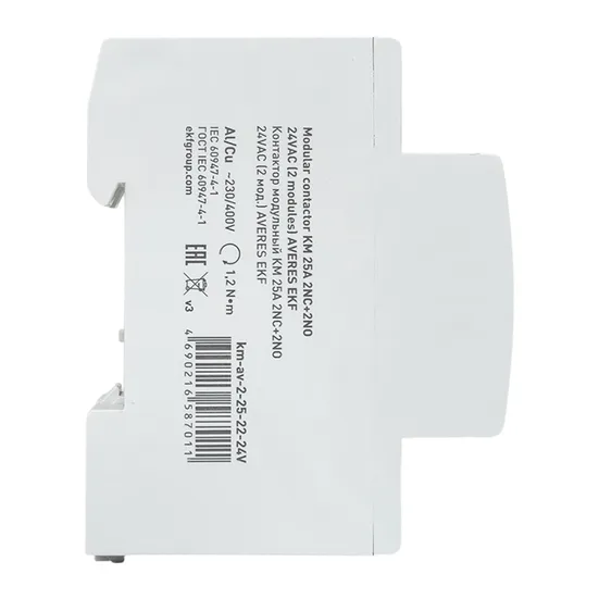 Контактор модульный КМ 25А 2NC+2NO 24VAC (2 мод.) AVERES EKF