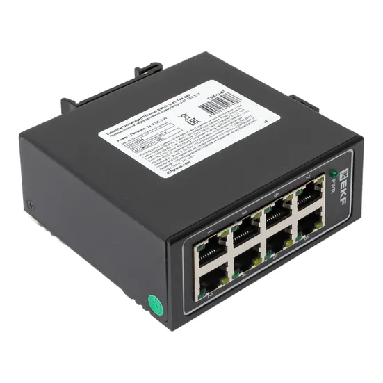 Промышленный неуправляемый коммутатор U-8T, 8 портов 10/100Base-T(X) RJ45, монтаж на динрейку TSX EKF