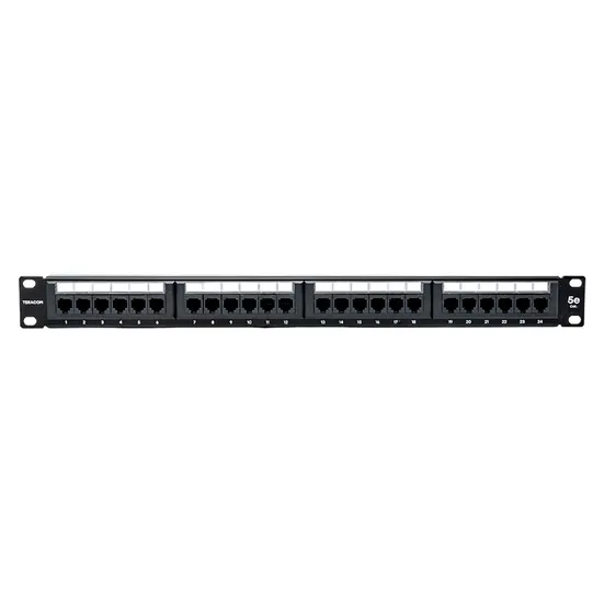 Патч-панель TERACOM 19'' Cat.5E 1U неэкранированная UTP 24 порта RJ-45 110 IDC с органайзером