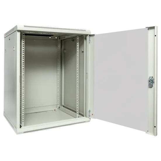 Шкаф настенный 19" TERACOM PRO 12U 600х600 мм дверь стеклянная с замком-ручкой серый