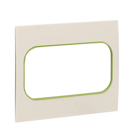 Стокгольм Рамка для розетки 2-местная белая с линией цвета зеленый EKF PROxima