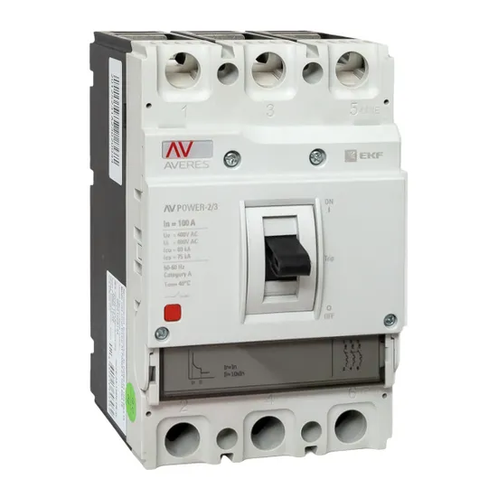 Автоматический выключатель AV POWER-2/3 100А 80kA TR EKF AVERES
