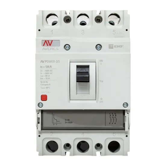 Автоматический выключатель AV POWER-2/3 125А 80kA TR EKF AVERES