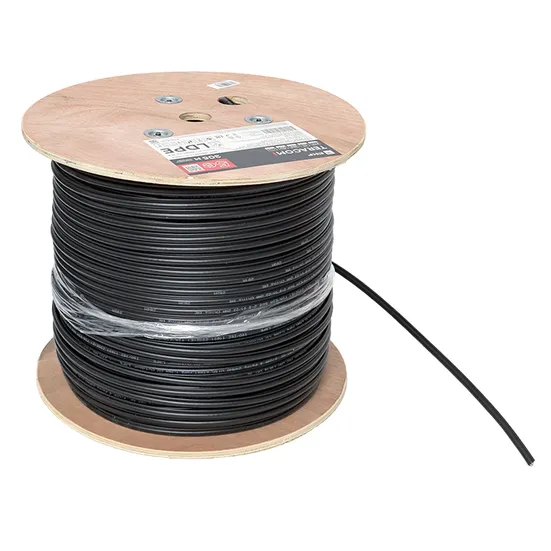 Кабель витая пара TERACOM PRO Cat.5E F/UTP 4 пары solid 24AWG с тросом сталь 1,2 мм оболочка LDPE цвет черный (катушка 305м)