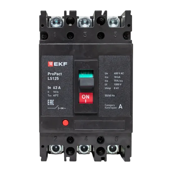 Автоматический выключатель LS125 18кА 3P 63А ProPact EKF
