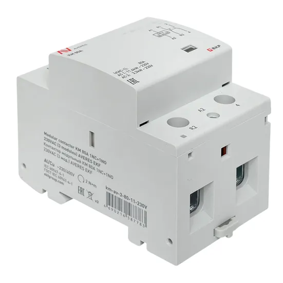 Контактор модульный КМ 80А 1NC+1NO 230VAC (3 мод.) AVERES EKF