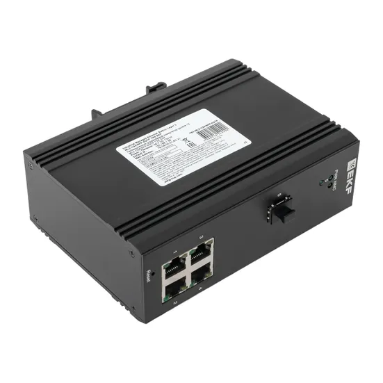 Промышленный управляемый коммутатор уровня L2 ML2-1GX/SFP-4GTP, 1 порт 1000Base-X SFP, 4 порта 10/100/1000Base-T(X) RJ45 c PoE, монтаж на динрейку TSX EKF