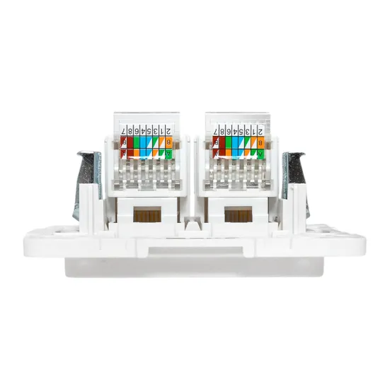 Стокгольм Механизм розетки RJ-45 2-местной белый EKF