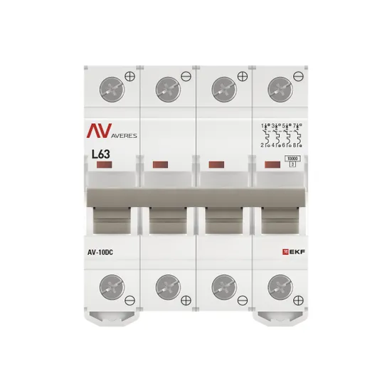 Выключатель автоматический AV-10 DC 4P 63A (L) 10kA EKF AVERES