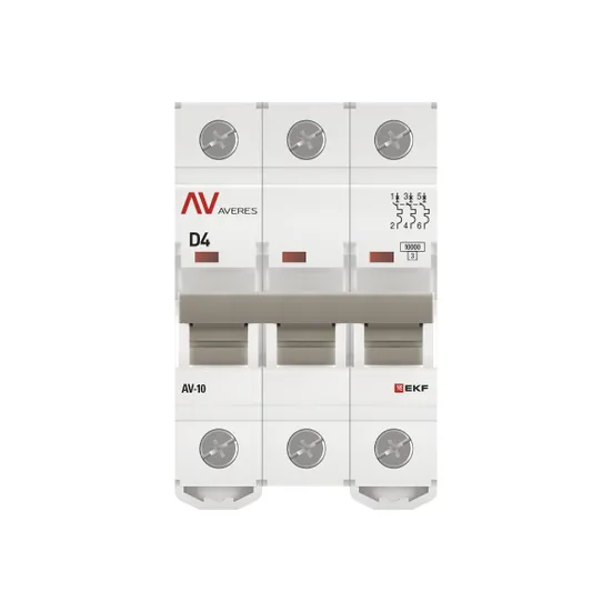 Выключатель автоматический AV-10 3P 4A (D) 10kA EKF AVERES