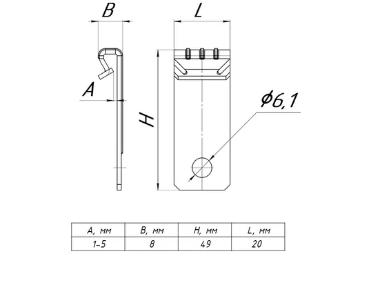 Вертикальный балочный зажим 1-5 мм TDZ EKF
