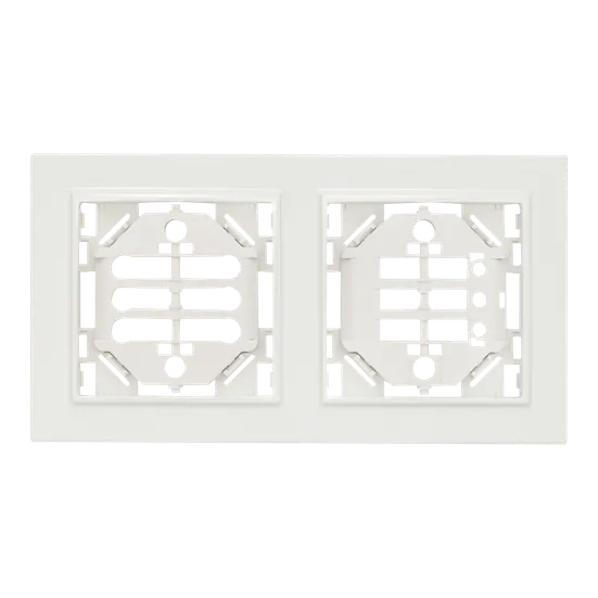 Минск Рамка 2-местная вертикальная белая EKF Basic