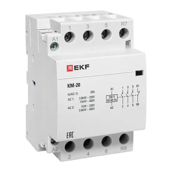Контактор модульный КМ 20А 3NО+NC (3 мод.) EKF PROxima