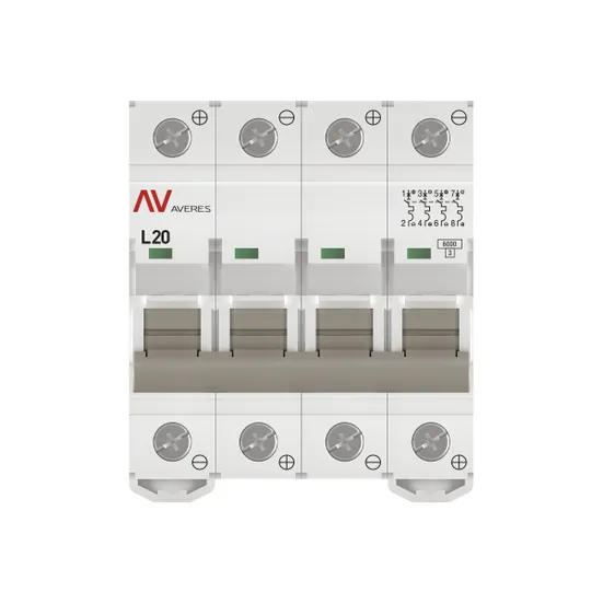 Выключатель автоматический AV-6 DC 4P 20A (L) 6kA EKF AVERES