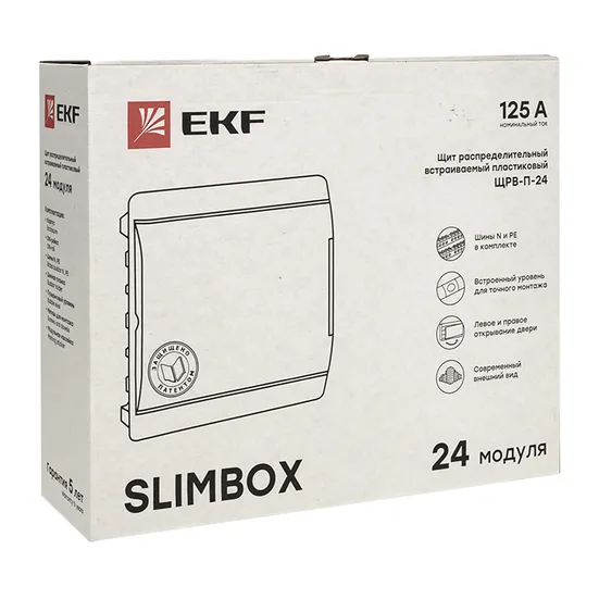 Щит распределительный ЩРВ-П-24 "SlimBox" белая дверца IP41 EKF