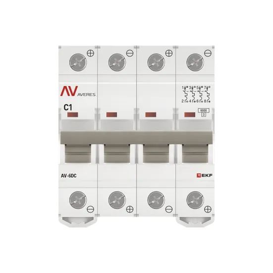 Выключатель автоматический AV-6 DC 4P 1A (C) 6kA EKF AVERES