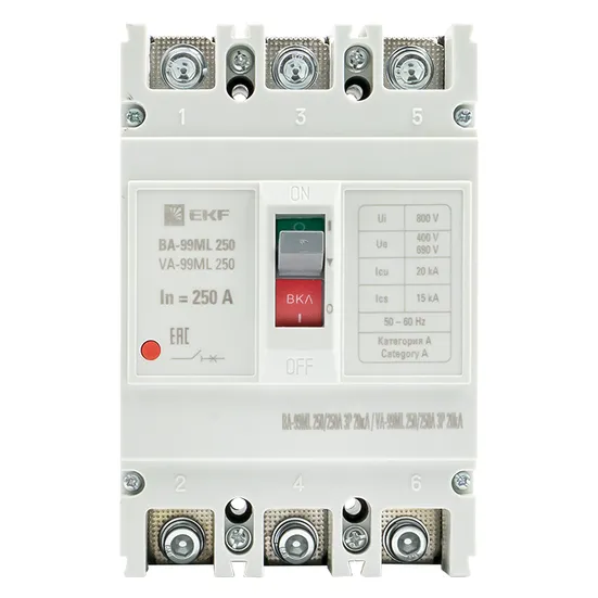 Автоматический выключатель ВА-99МL 250/250А 3P 20кА EKF Basic