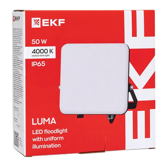 Прожектор светодиодный СДО-4004 50Вт 4000К IP65 с равномерной засветкой LUMA EKF