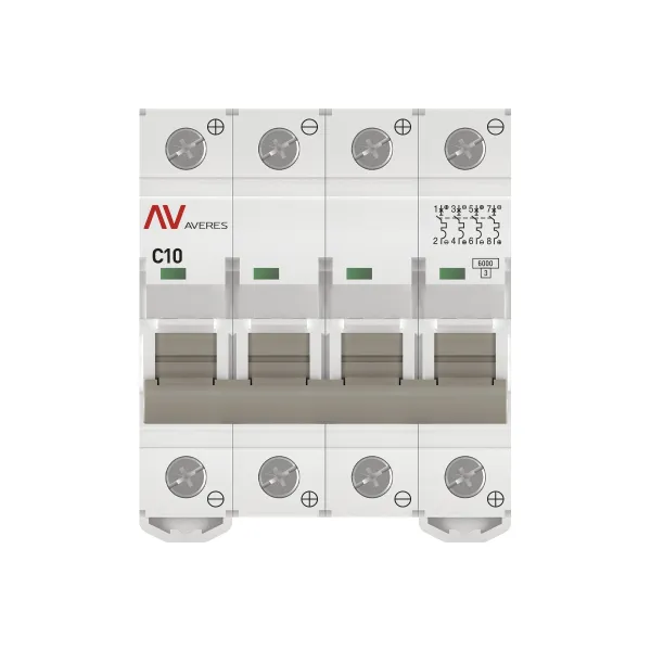 Выключатель автоматический AV-6 DC 4P 10A (C) 6kA EKF AVERES