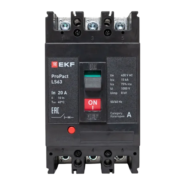 Автоматический выключатель LS63 15кА 3P 20А ProPact EKF