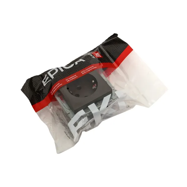 Механизм розетки, 16А, с заземлением, со шторками, мокко Эпика EKF